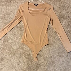 Express Tan Long Sleeve Bodysuit